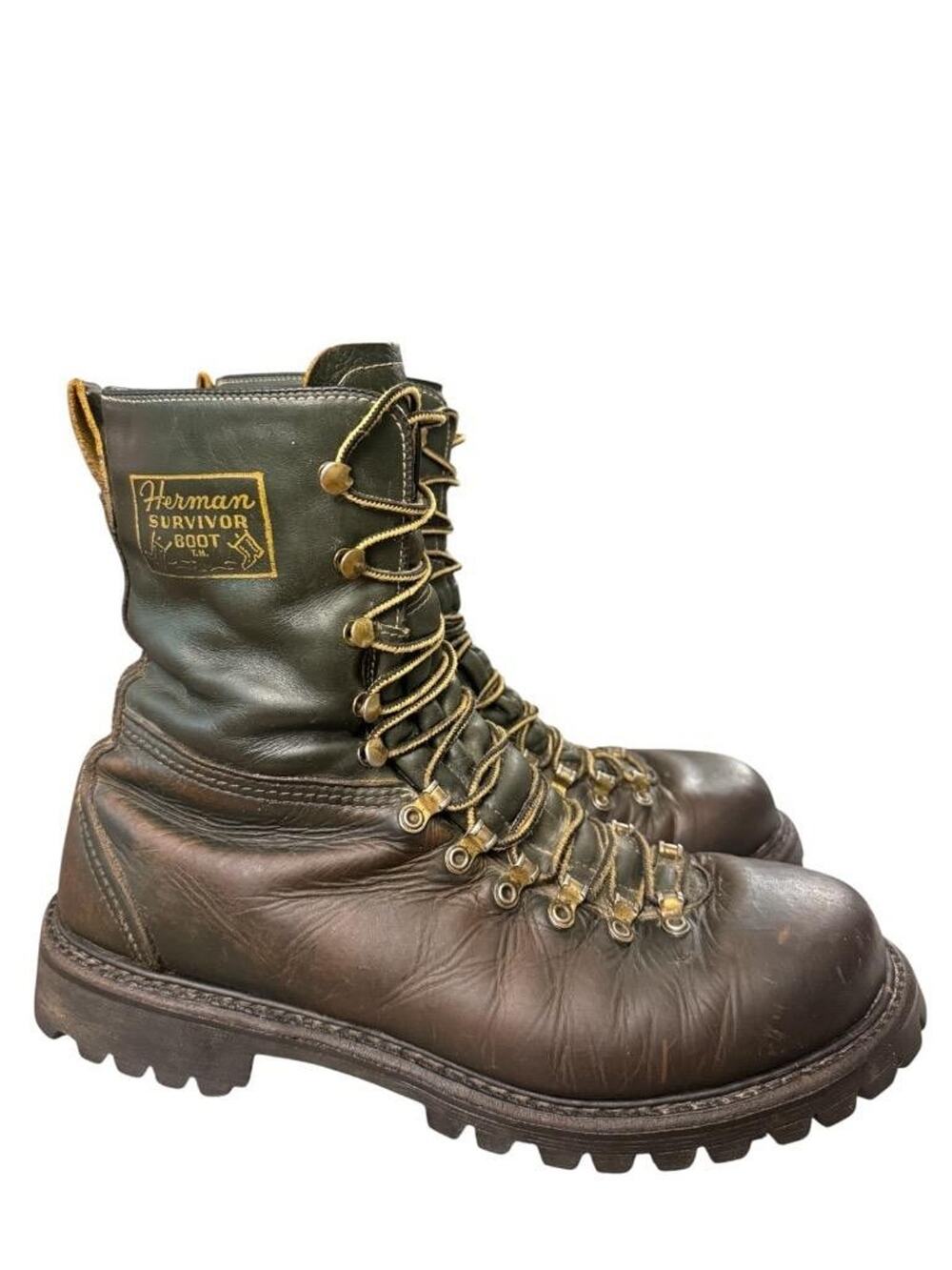 Vintage Herman Survivor Leather Mountaineering Boot Men size 10